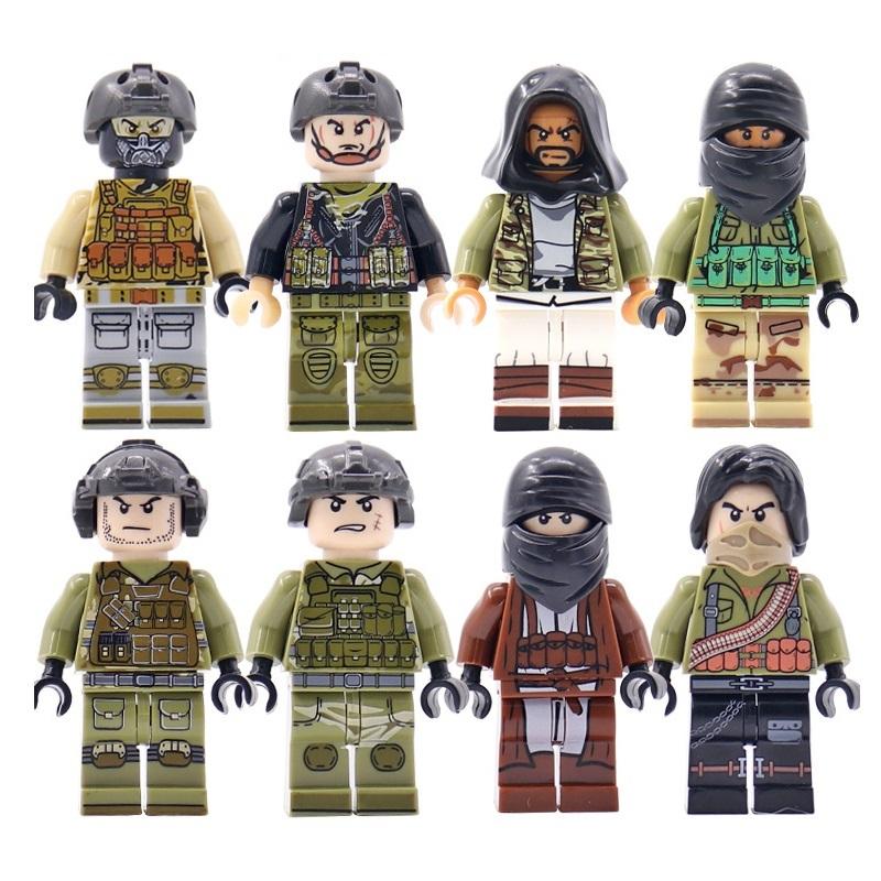 8 шт. Specia Force гангстер злодей вор солдаты-террористы спецназ оружие строительные блоки комплект наборы кирпичей модель детские игрушки