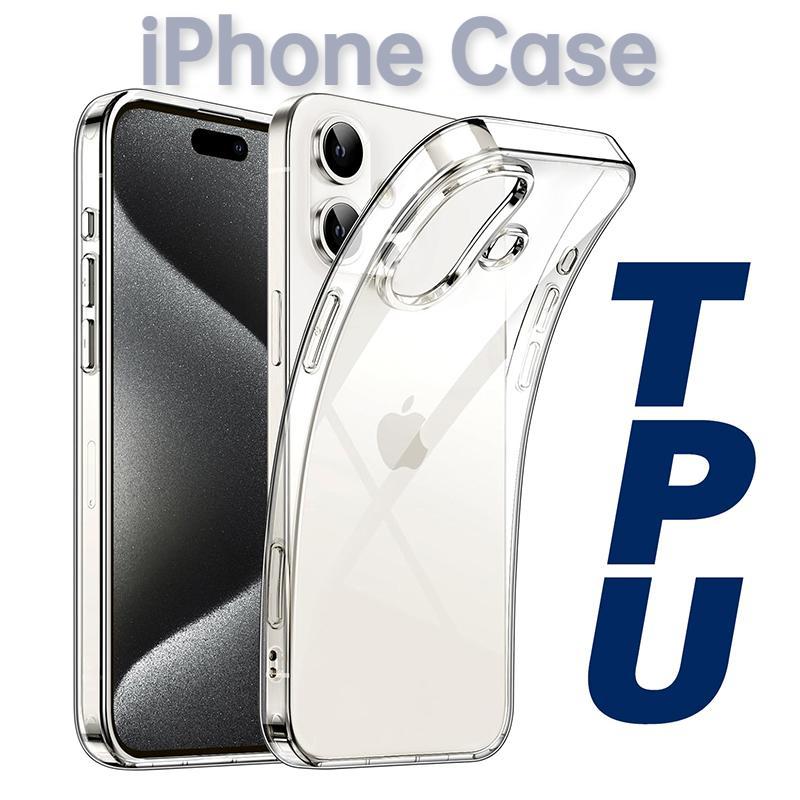 Силиконовый мягкий TPU для iPhone17 прозрачный чехол оригинальный прозрачный акриловый буфер против падения для iPhone16 Plus 15 14 Pro Max 13 12 Mini 11 ударопрочный Funda For iPhone15