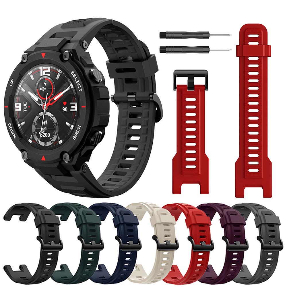 Силиконовый ремешок для Xiaomi Huami Amazfit T-REX, сменный ремешок для умных часов Huami Amazfit T-Rex Pro Correa белый