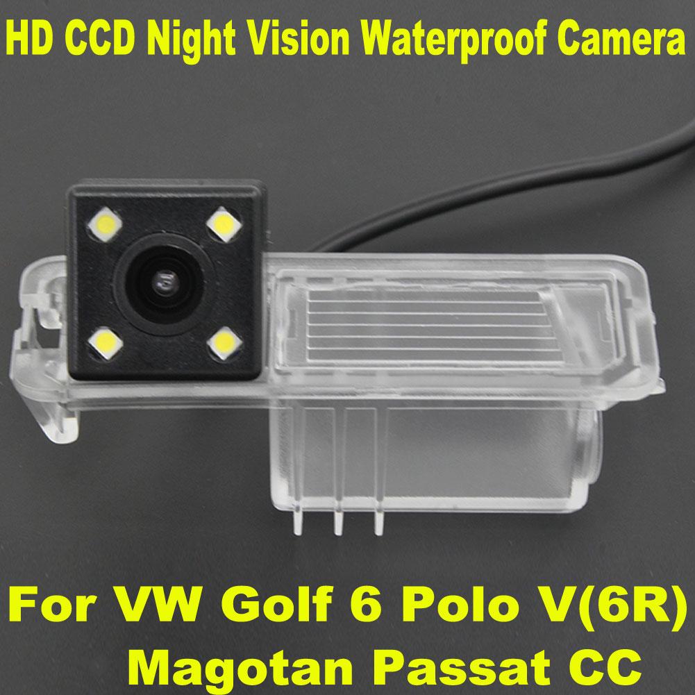 CCD Автомобильная CCD 4 светодиодная ночная камера заднего вида для VW Polo V (6R) Golf 6 VI Passat CC Magotan