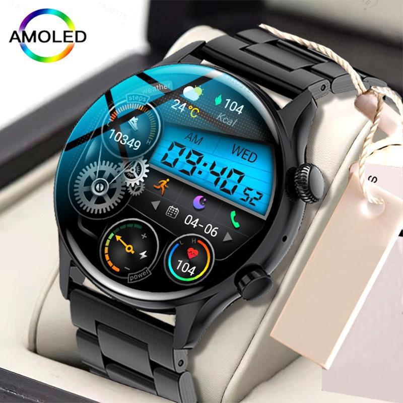 2024 NFC Смарт-часы для мужчин AMOLED 390*390 HD-экран всегда отображает время Bluetooth-вызов IP68 Водонепроницаемые умные часы