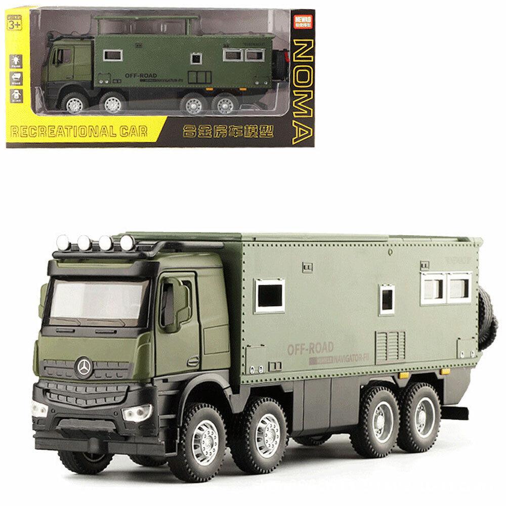 1/24 NOMADISM NAVIGATOR Benz 8X8, литая под давлением игрушечная модель автомобиля, звук и свет, детская игрушка, коллекционные предметы, подарок на день рождения 1/24-Size:25*7*10.5cm зелёный