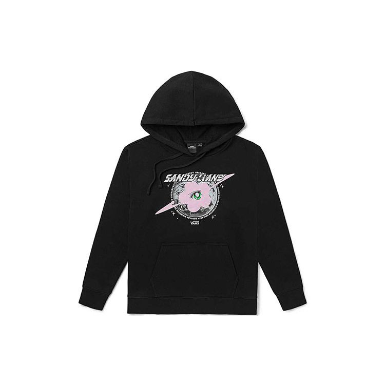 Vans X Sandy Liang Повседневная толстовка с капюшоном и буквенным геометрическим цветочным принтом, женские топы с длинными рукавами, черные VN0A7RLHYOD S
