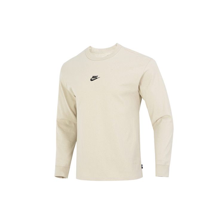 Nike Футболка с логотипом и круглым вырезом, спортивная, повседневная, дышащая, винтажная, с длинным рукавом, стандартный рукав, мужские топы цвета хаки DO7391-206 5XL