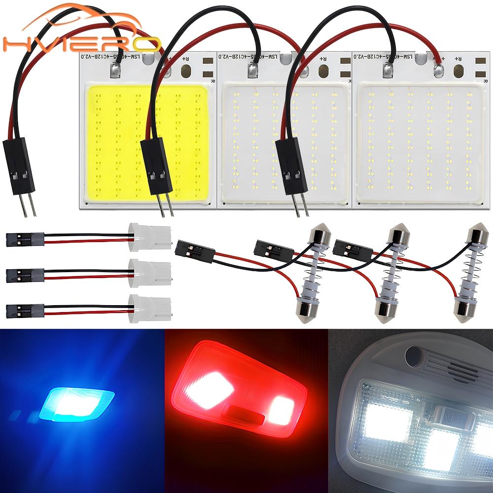 T10 Cob 24 SMD 36 SMD 48SMD Автомобильные светодиодные панели автомобиля Лампы для салона автомобиля Лампа для чтения Купольный гирлянда 24Led зелёный