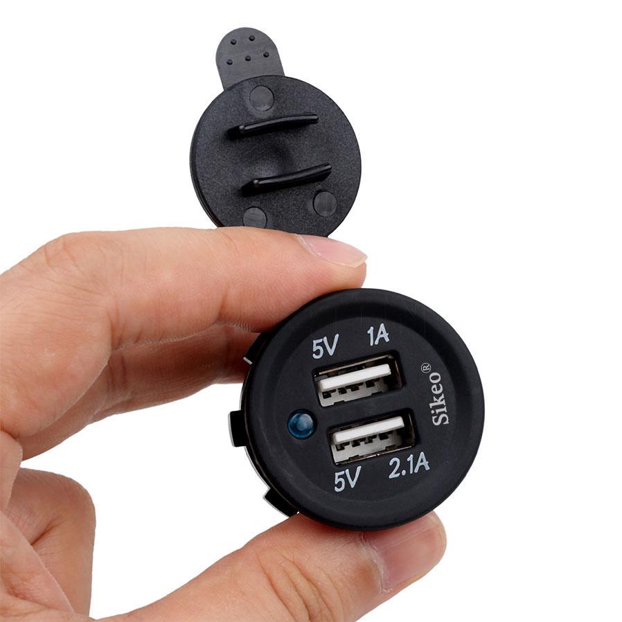  DC12V-24V универсальное автомобильное зарядное устройство USB с двумя портами USB 5 В 3,1 А розетка для мобильных телефонов Ipad Iphone для автомобиля, мотоцикла, лодки 1 PC