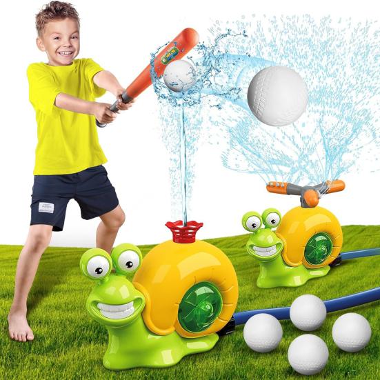 1 комплект, разбрызгиватель воды в виде улитки, бейсбольная игра, игрушка для заднего двора, летний открытый садовый мяч, лужайка, ватин, вода