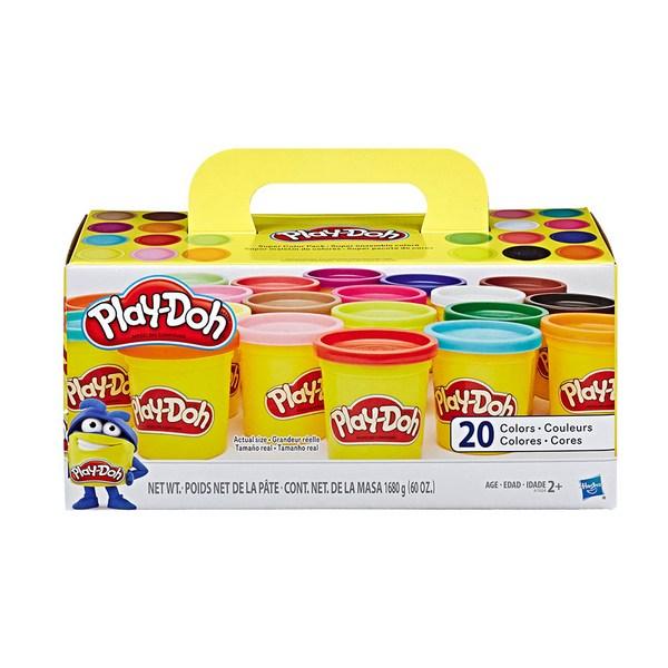 Hasbro Play-Doh Classic Colordough 20 упаковок, случайная доставка, 2087г, Корейские игрушки