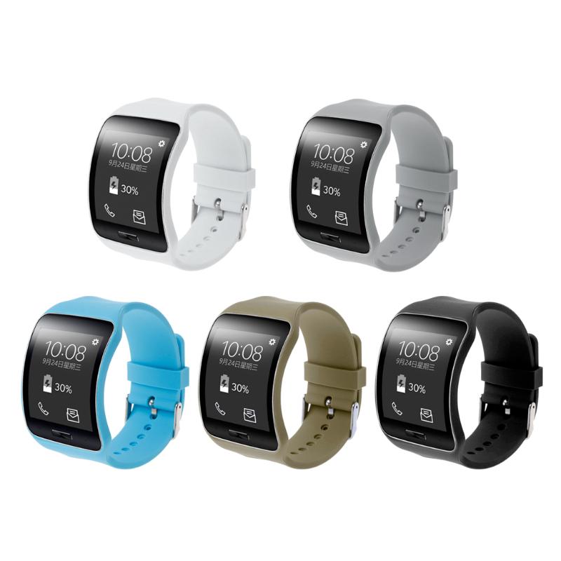 Замена силиконового ремешка на запястье для умных часов Samsung Galaxy Gear S SM-R750 чёрный