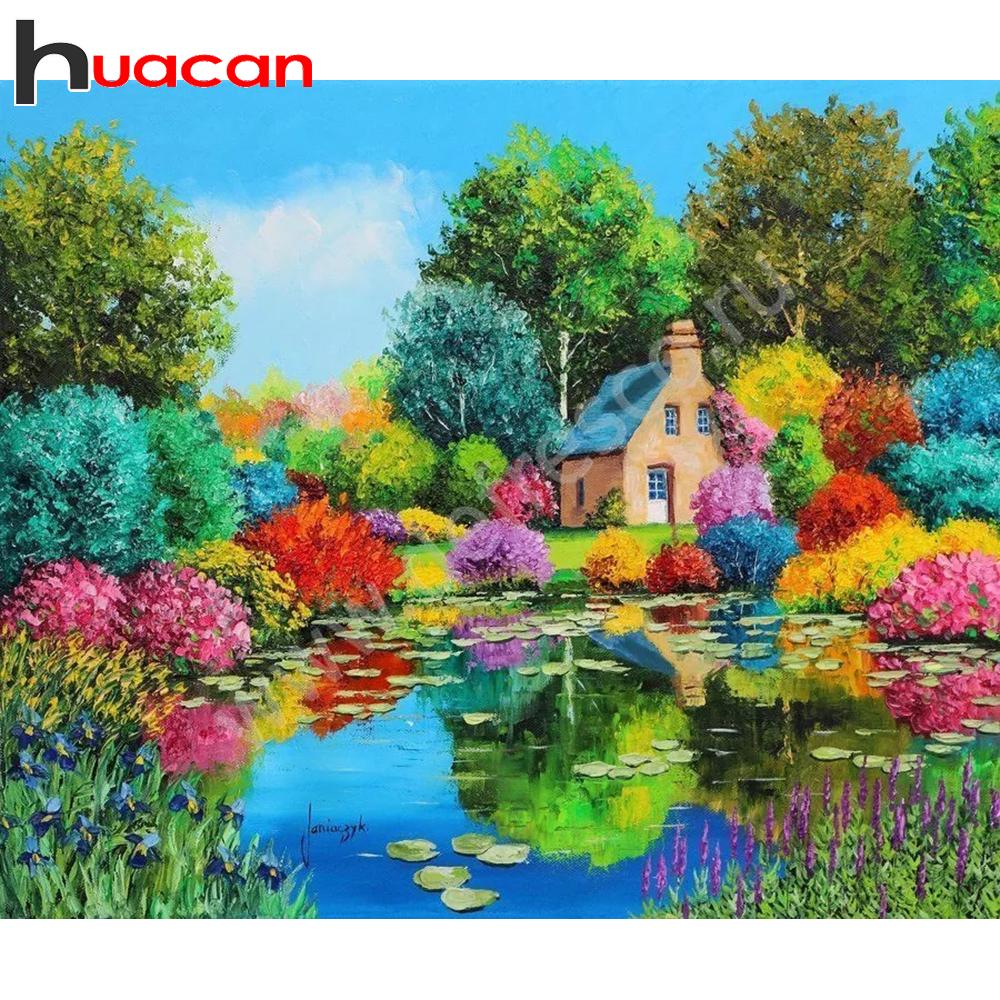 HUACAN DIY 3D Алмазная картина Цветные деревья Вышивка Крестом Ремесло Стежок Домашний декор Full square 25*30 cm