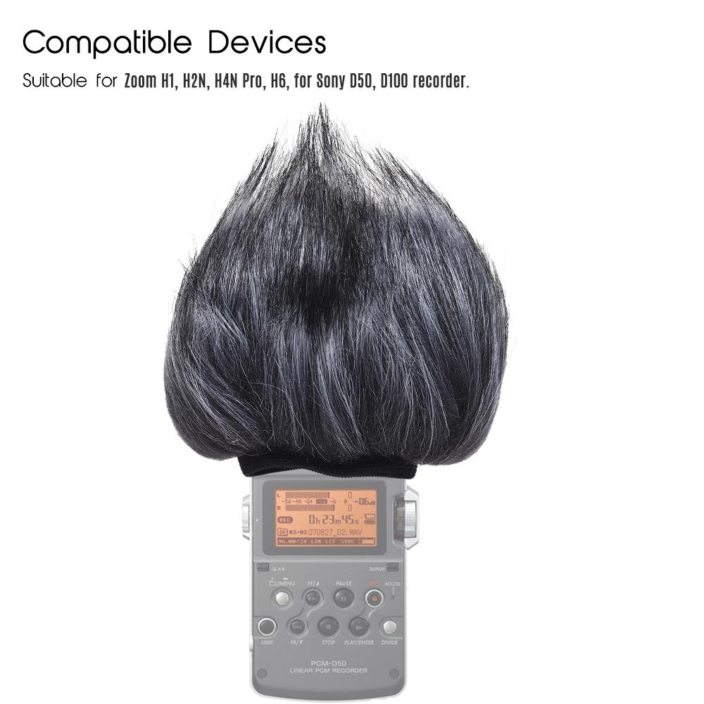 EY-M23 Furry Outdoor Микрофон На ветровом стекле Муфта из искусственного меха Ветер