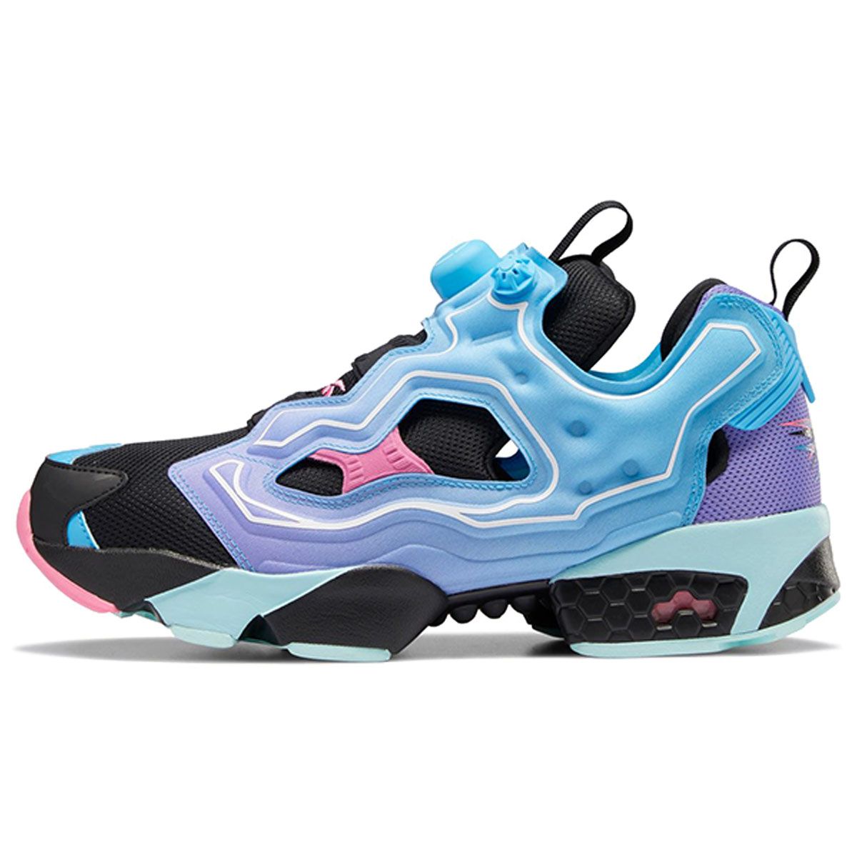 Reebok InstaPump Fury OG Ombre Pack — кроссовки унисекс с цифровым свечением, сине-черные, гипер-фиолетовые FY9331 35