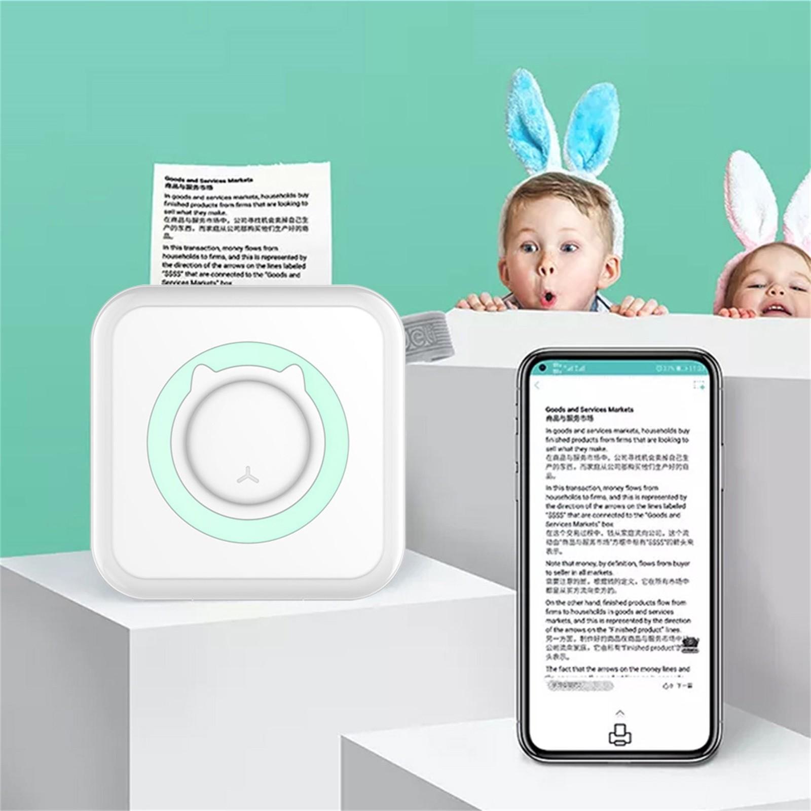 Портативное мини-фото с беспроводным термальным управлением через Bluetooth для мобильного телефона зелёный