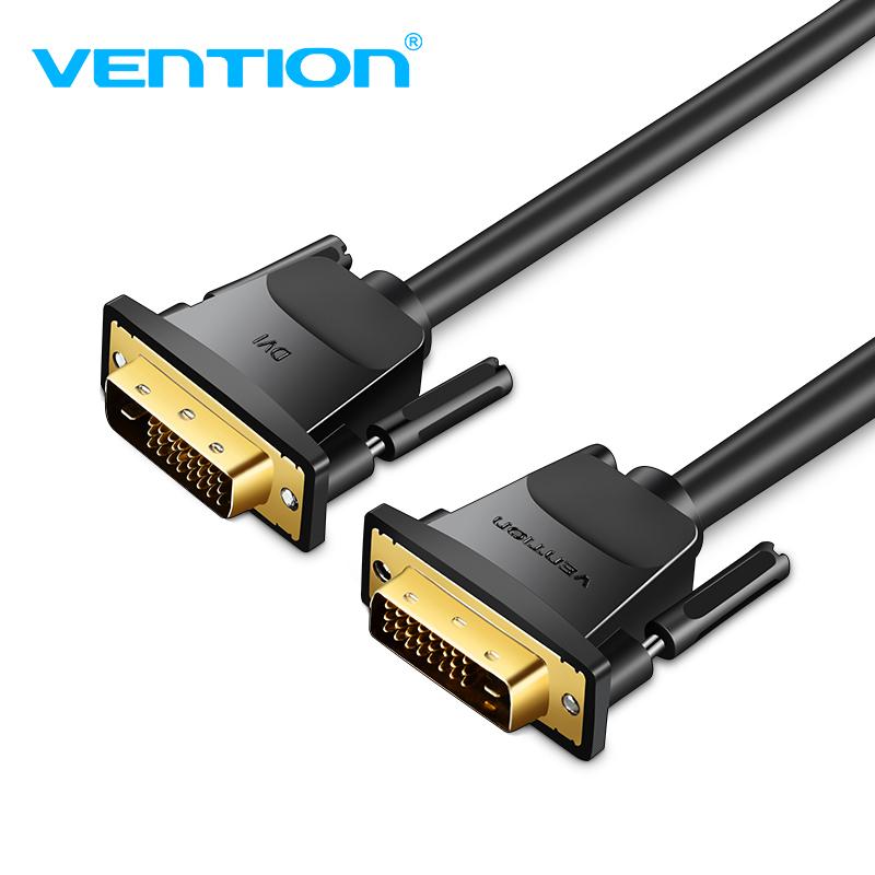Кабели для компьютера Кабель Vention DVI - DVI 1080P 60 Гц DVI-I 24+1 DVI Male - DVI Male адаптер-конвертер для ноутбука, монитора, кабель DVI 1m чёрный