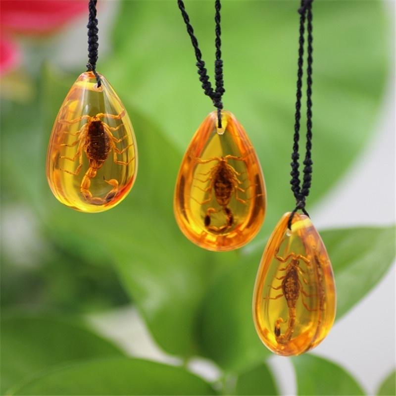 Ожерелье с подвеской из натурального янтаря 1 шт. 1pc