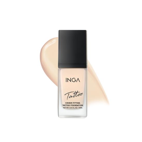Основа для татуировок INGA Cover Fitting Foundation 30 мл - 3 варианта цвета (полуматовый тип покрытия и стойкий, естественный оттенок кожи) 1Light Vanilla