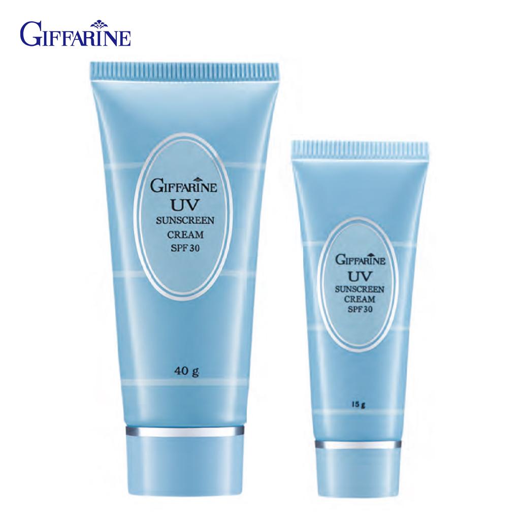  Giffarine UV Sunscreen Cream SPF 30, Высокоэффективный солнцезащитный крем с SPF 30, 15 г 10101 / 40 г 10102 - Thai Skin Care 15 g синий