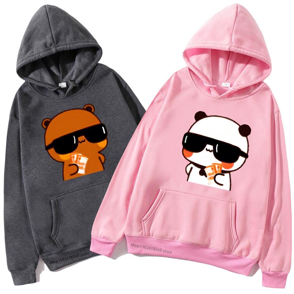 Толстовка для пар Bubu and Dudu-PANDA BEAR Love 2023 Rich Lovers, толстовки с рисунком, мужская одежда, пуловер Kawaii с изображением медведя панды 2XL