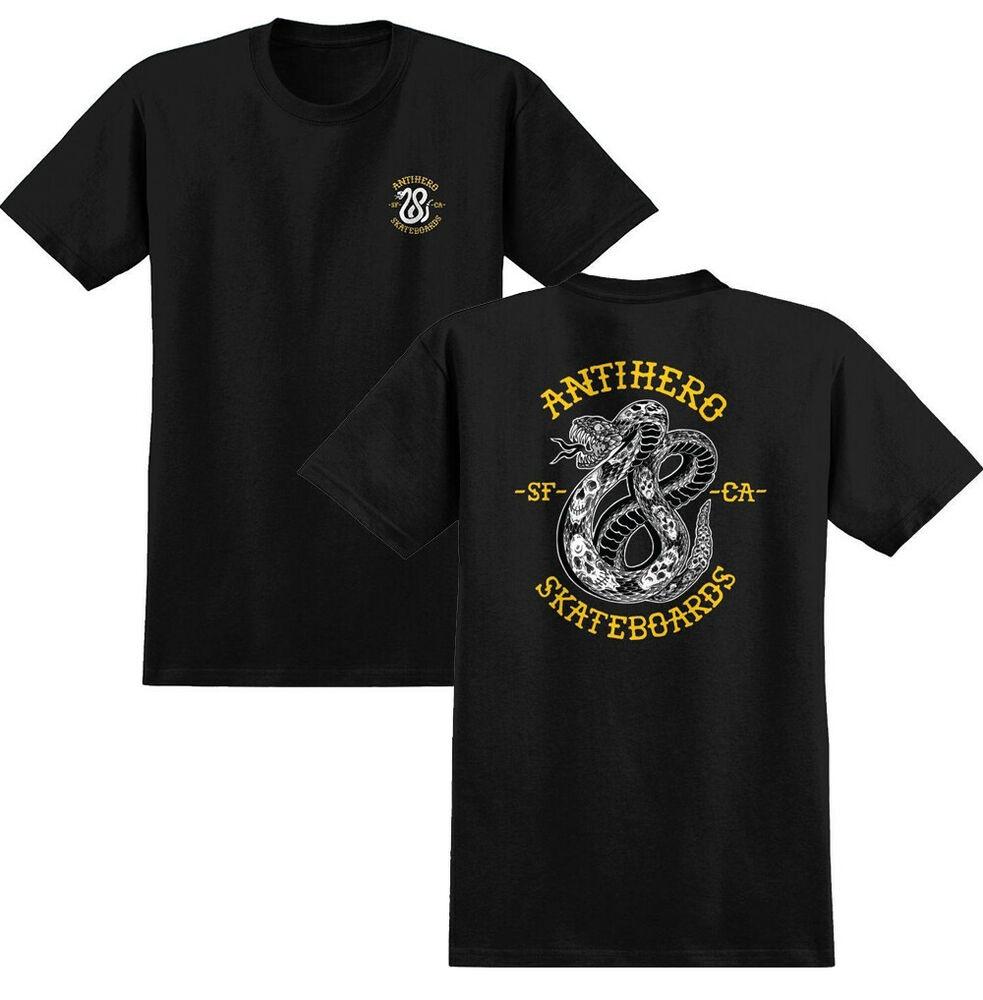 Футболка для скейтборда Anti Hero Eighteen Snake Dont Tread On Me, черная, SML S