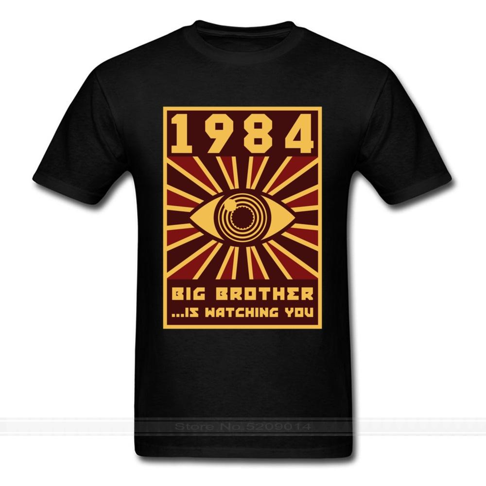 Футболка Big Brother 1984 года, черные топы унисекс, футболка с рисунком Horus Eye, винтажные футболки, футболки 80-х годов, забавная хипстерская уличная одежда L