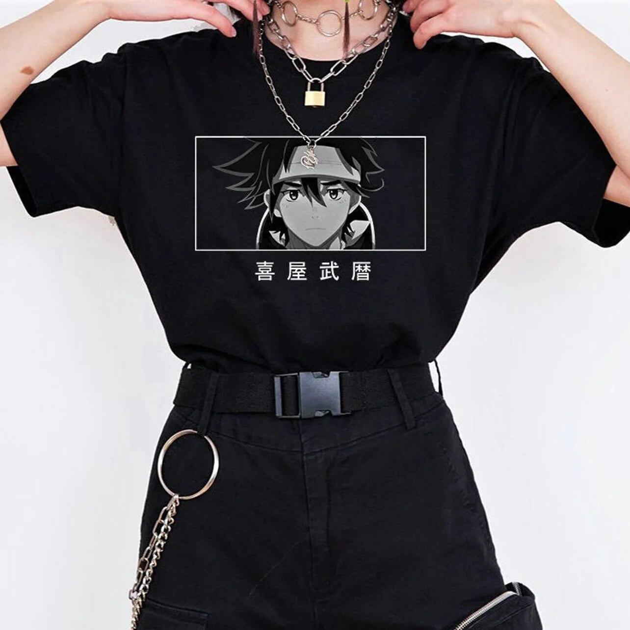 Reki Kyan sk8 женская футболка в стиле аниме Kawaii для девочек Y2k уличная одежда готические женские топы футболка унисекс с короткими рукавами оверсайз одежда унисекс L