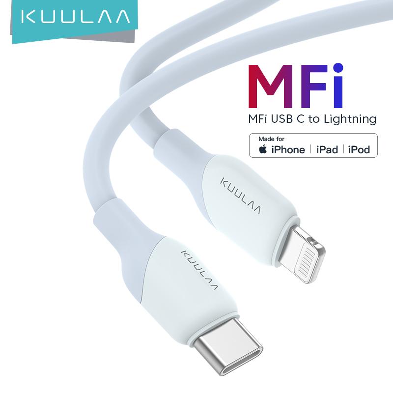 Зарядный кабель Kuulaa Type-C/Lightning 1M белый