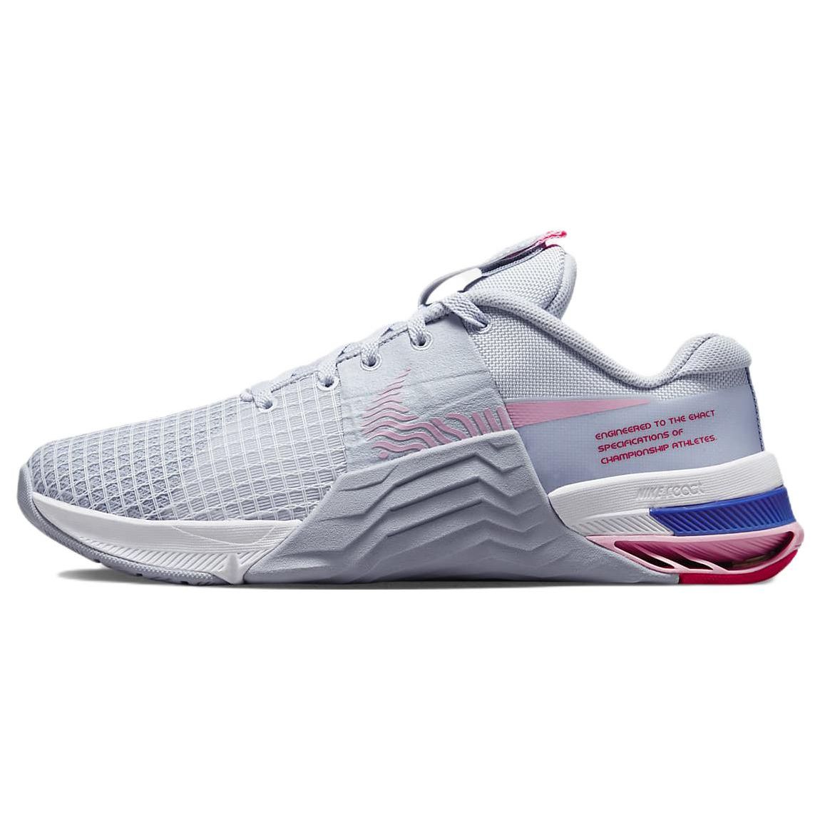 Nike Metcon 8 Grey Medium Soft Pink Женские кроссовки Football-Grey Blue-Whisper White DO9327-005 36.5