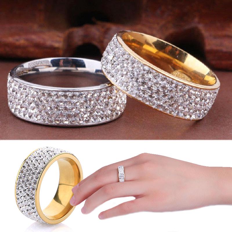 1шт подарок ювелирные изделия стальное кольцо Bling титановые аксессуары любовник помолвка пара 7 серебряный