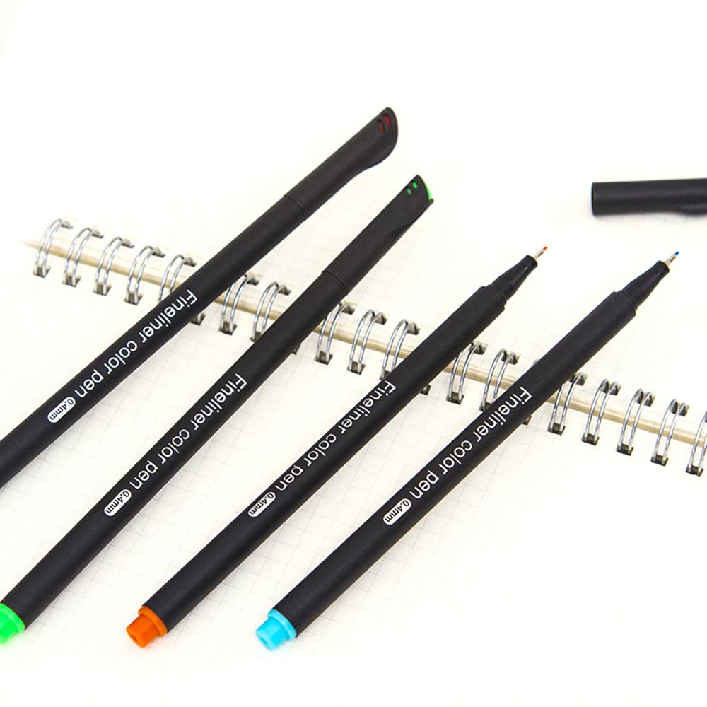 100 ярких цветов Fineliner Color Pen 0,4 мм Набор цветных маркеров с тонкой точкой для ведения журнала 12 Colors