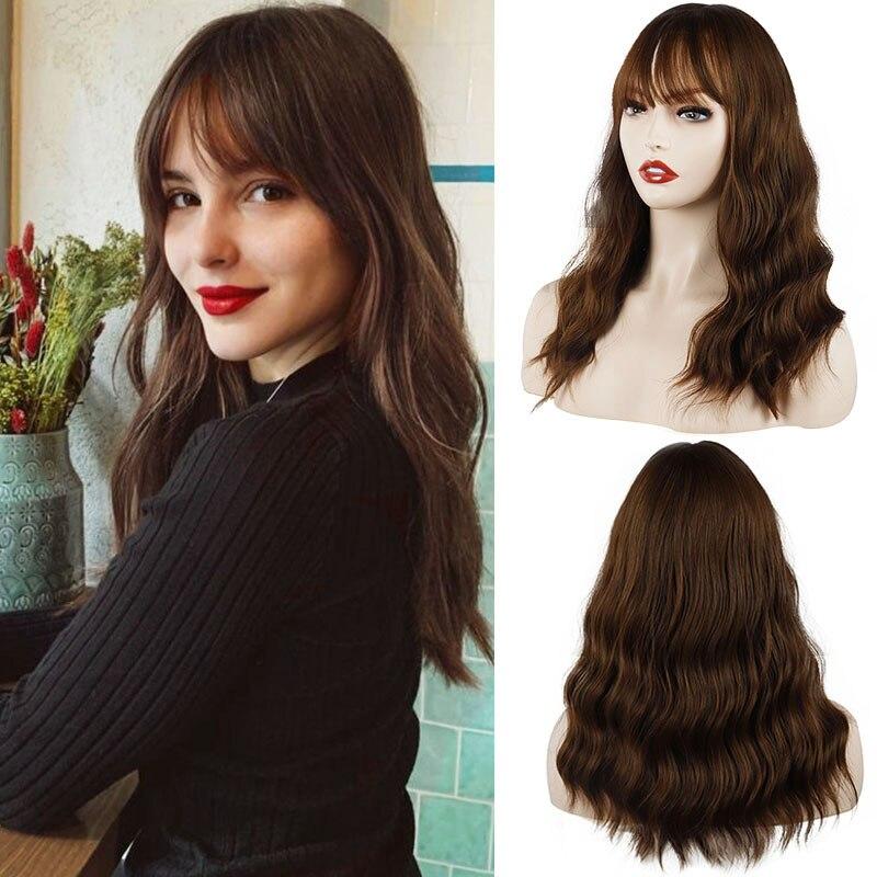 MERISIHAIR длинный коричневый волнистый парик из синтетического волокна длиной до плеч, волнистый парик для косплея, волнистые светлые парики для женщин