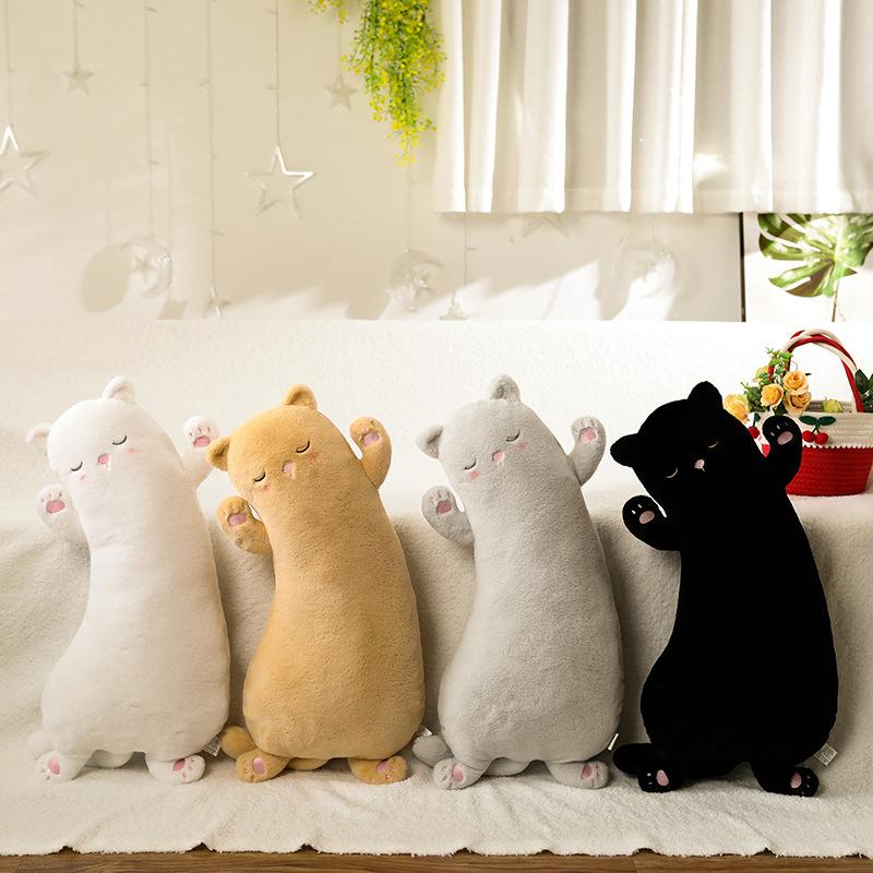 Милая подушка-кошка, плюшевая игрушка, кукла, котенок, кукла 65cm（0.6kg） светло-серый