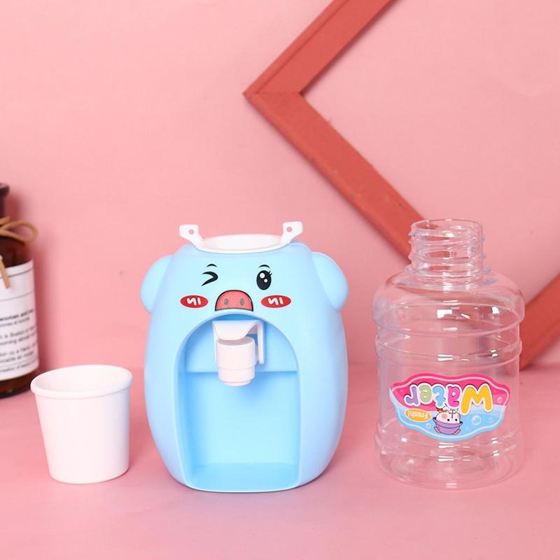 Милый мини-игрушка для питья воды, кухонный игровой домик, игрушки для детей, игровые игрушки, имитация диспенсера для воды синий