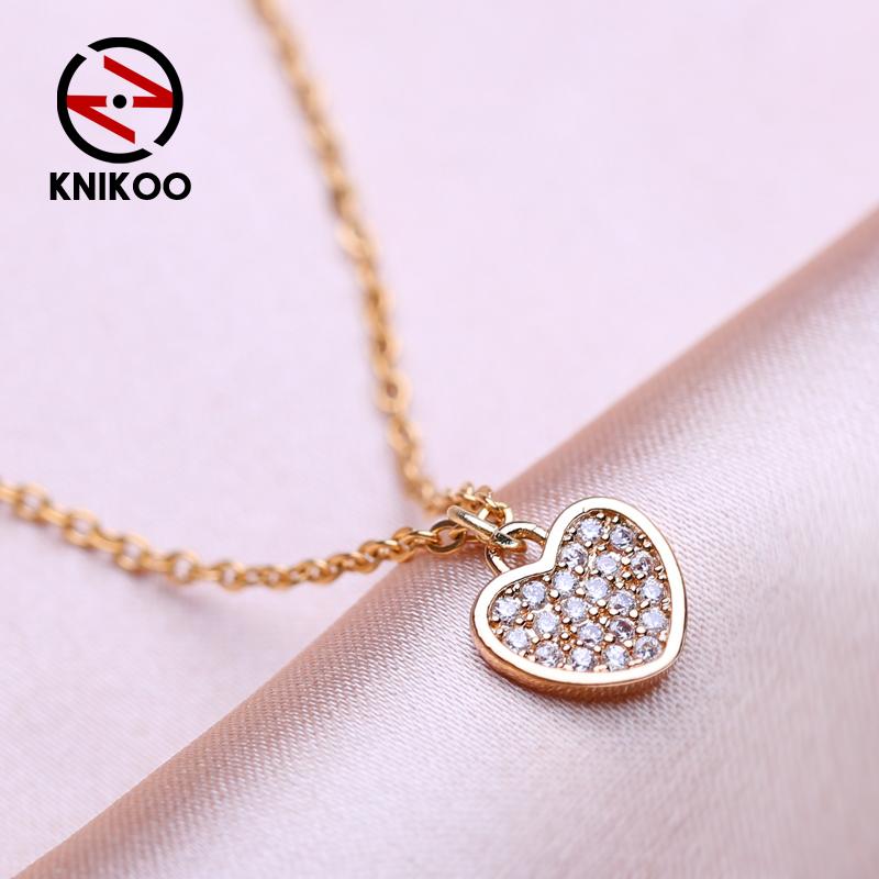 KNIKOO модное черное ожерелье с сердечком, дамская подвеска для женщин, ожерелье для девочек, ювелирное изделие, подарок белый
