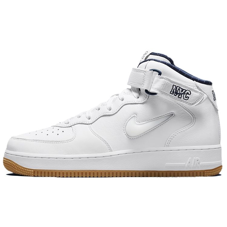 Nike Air Force 1 Mid Jewel QS NYC — кроссовки унисекс Yankees White Midnight-Navy Gum-Yellow DH5622-100 36.5