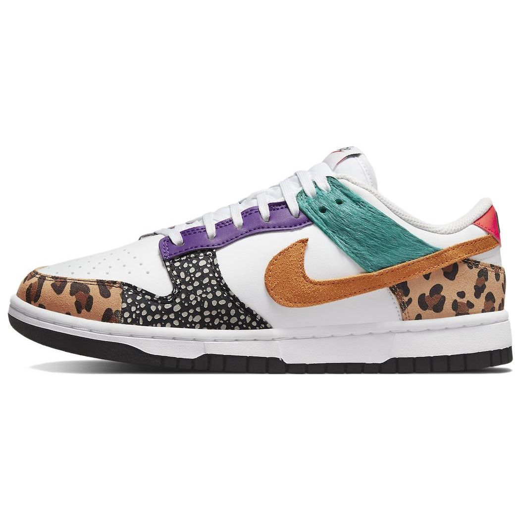 Женские кроссовки Nike Dunk Low SE Safari Mix бело-бирюзовые электро-фиолетовые DN3866-100 35.5