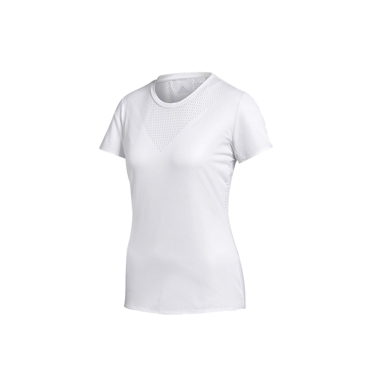 Adidas Mesh Hollow-Out Повседневная спортивная футболка с коротким рукавом Женские топы Белые BR9837 S