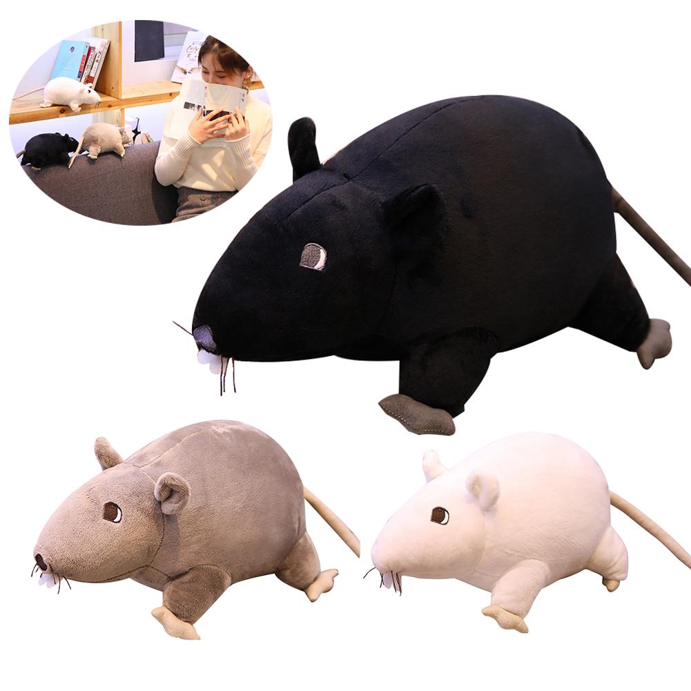 Имитация 3D мыши, крысы, животного, мягкая плюшевая кукла, игрушка, диван, декор, новогодний подарок 20cm чёрный