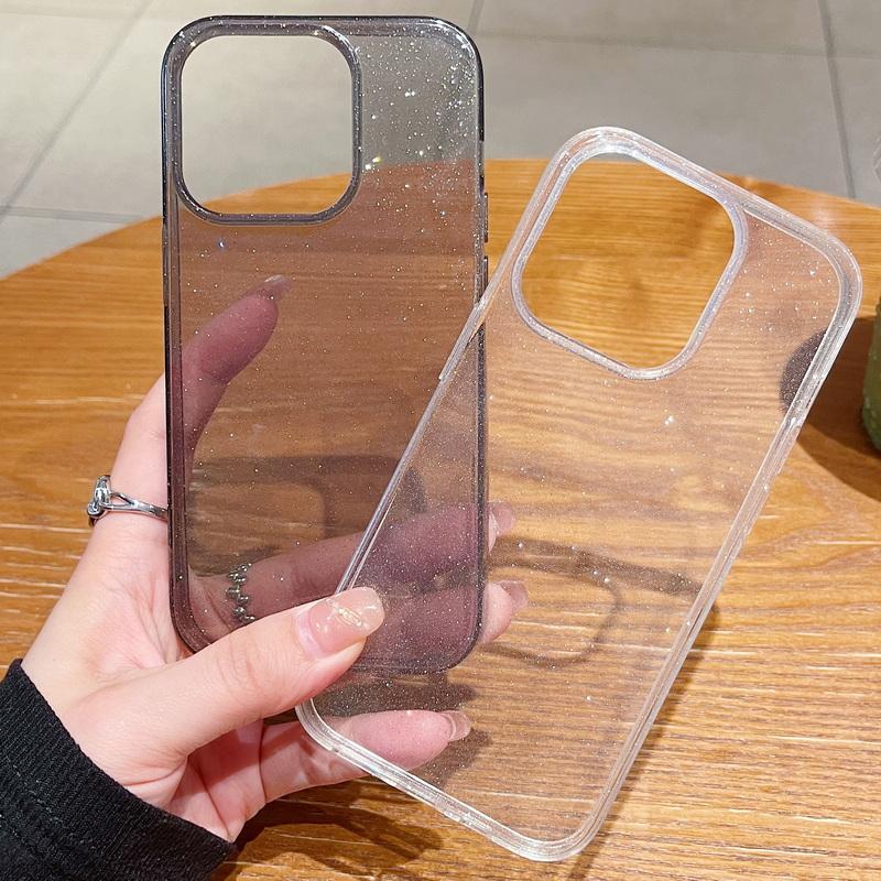 Блестящий противоударный прозрачный гладкий мягкий чехол TPU для iPhone 16 Pro Max 15 14 Pro 11 12 13 12 Mini X XR XS 8 7 Plus iPhone SE 2020 чистый