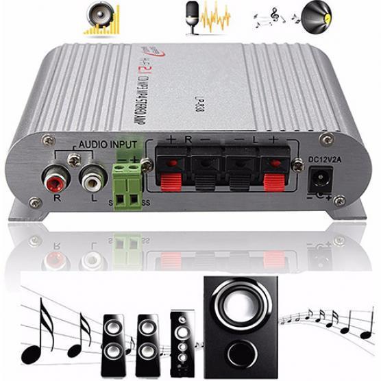 HiFi CD MP3 Радио Автомобильный Домашний Аудио Стерео Басовый Динамик Усилитель One Size серебряный