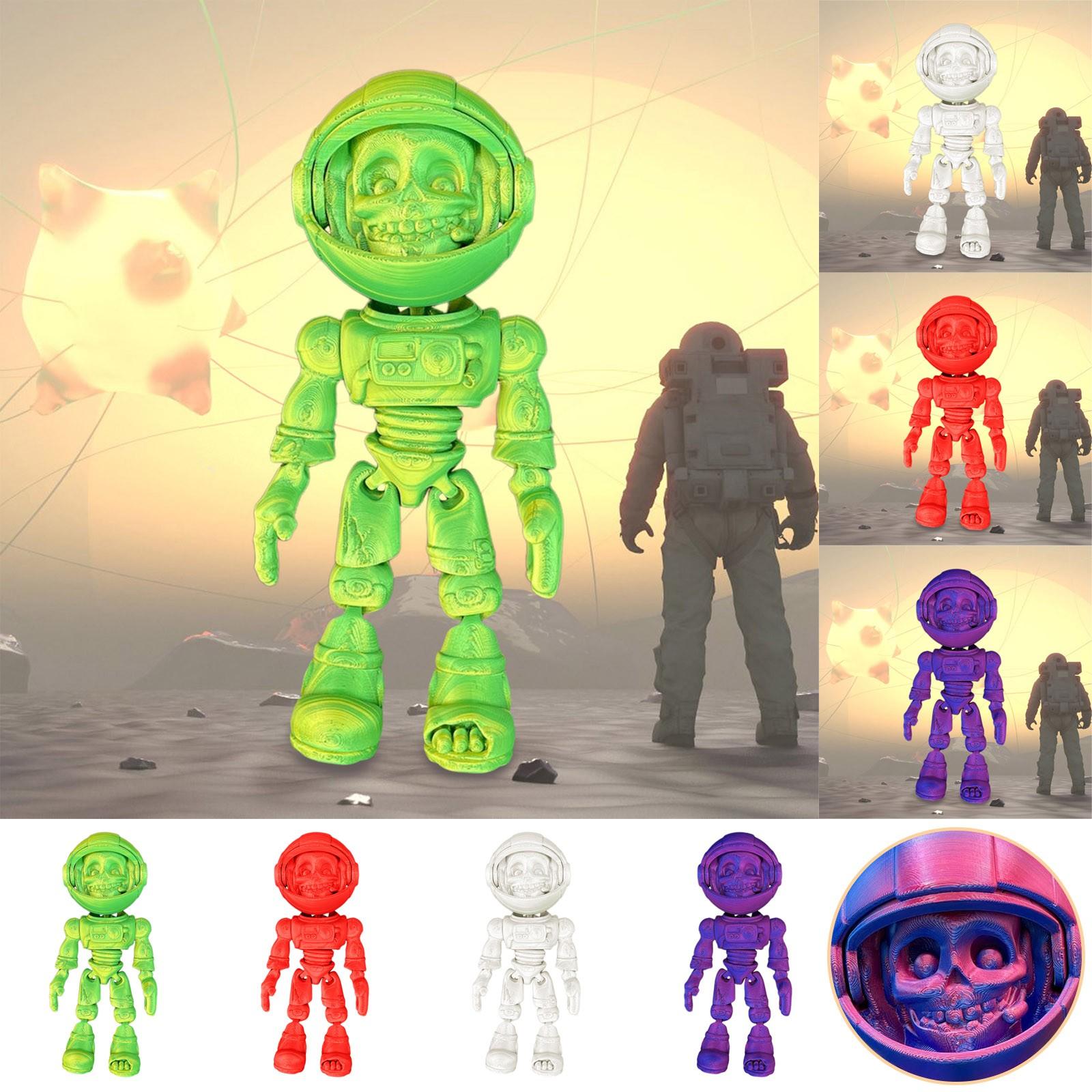 3D-печатная фигурка скелета астронавта, шарнирная игрушка, три цвета One Size красный