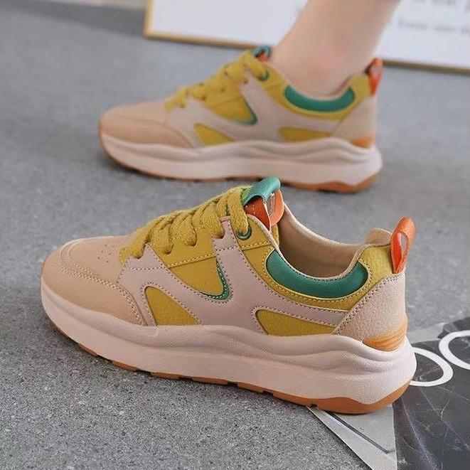 Туфли Forrest Gump, женские универсальные белые туфли на толстой подошве, повседневные туфли для занятий спортом, туфли для папы 35 абрикосовый