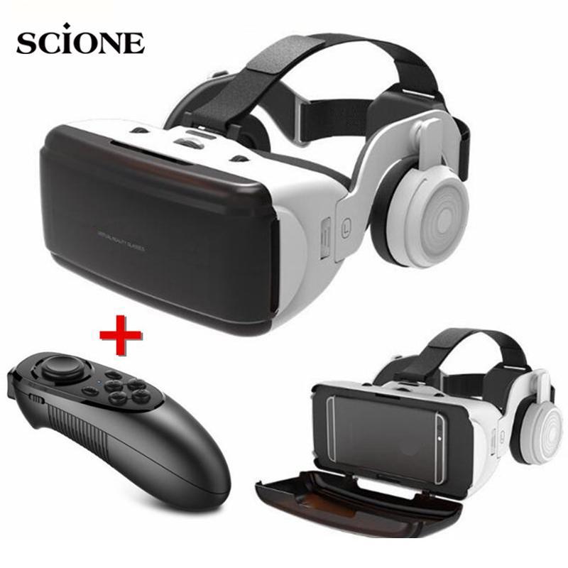 Scione VR Виртуальная реальность 3D Очки Коробка Стерео VR Гарнитура Шлем для смартфона Bluetooth Rocker