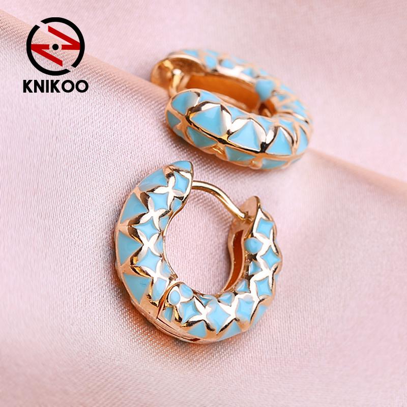 KNIKOO круглые серьги-клипсы для женщин, модные серьги с цветком, ювелирные изделия для подарков на свадьбу разноцветный