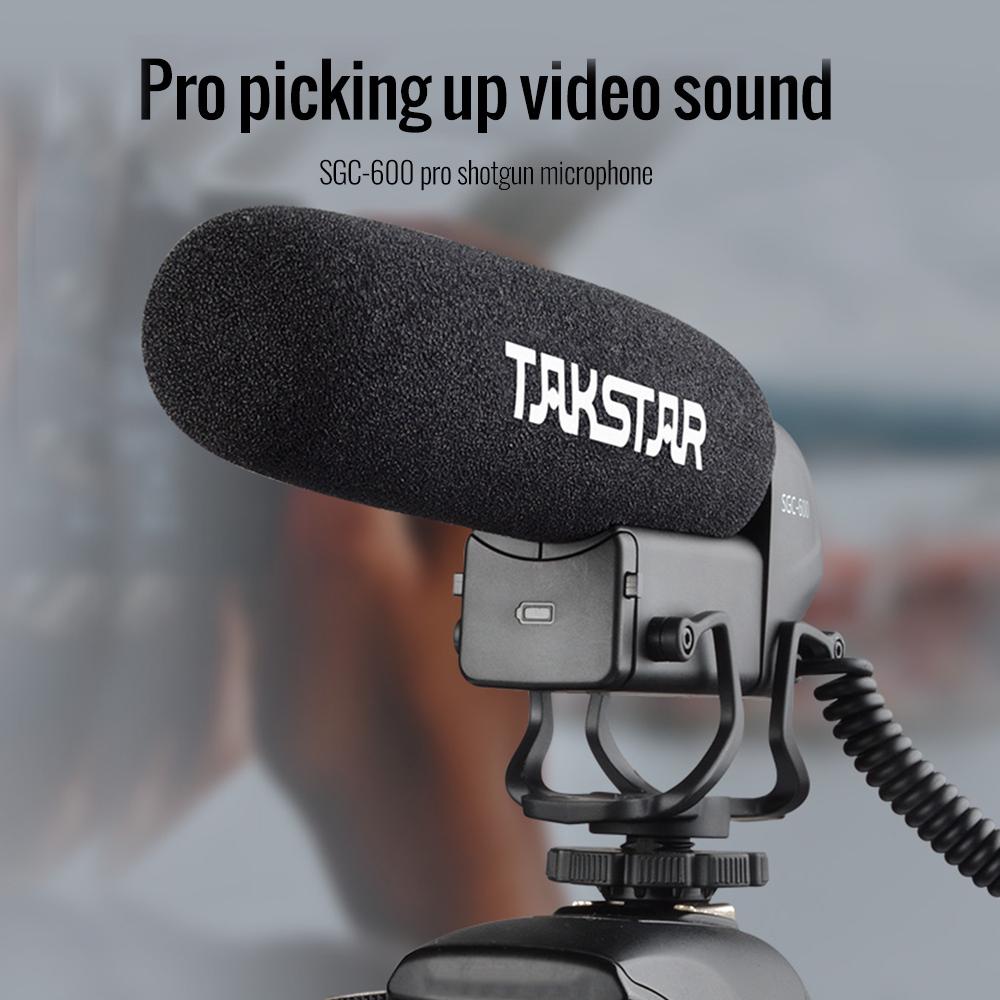 TAKSTAR SGC-600 Накамерный конденсаторный микрофон для интервью Суперкардиоидный 3-уровневый регулятор усиления чёрный