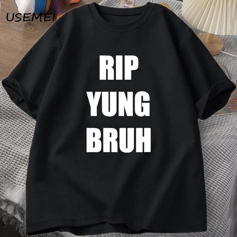 Футболка RIP YUNG BRUH Футболка Lil Tracy Meme Peep Забавная летняя хлопковая футболка Футболки Футболки больших размеров Футболки Yung Lean Уличная одежда L