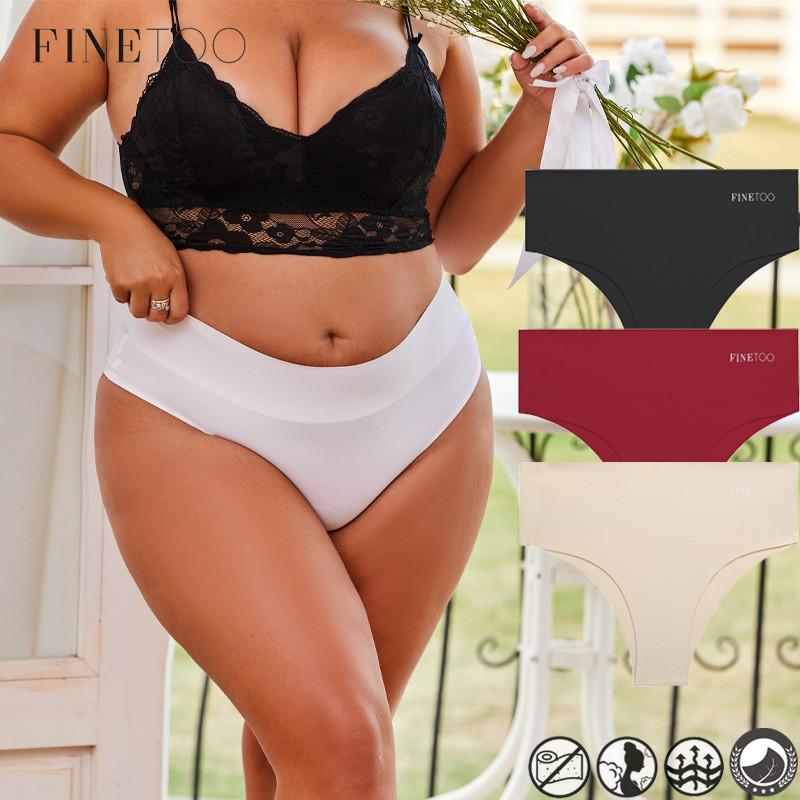 Женские бесшовные трусики с высокой талией FINETOO, эластичные трусы XL-4XL XL белый