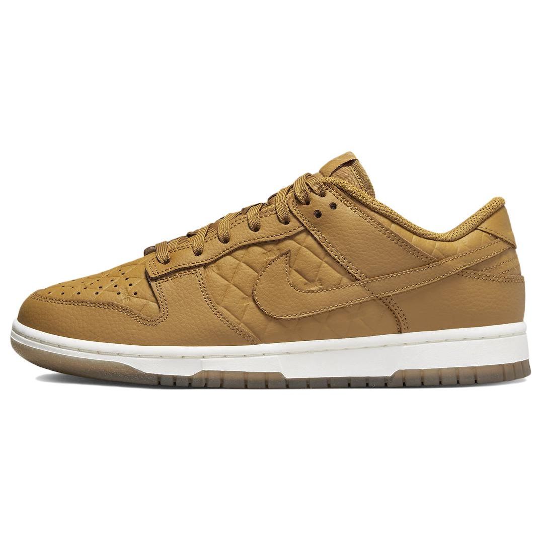 Женские стеганые кроссовки Nike Dunk Low из пшеницы светло-коричневого цвета с парусом DX3374-700 35.5