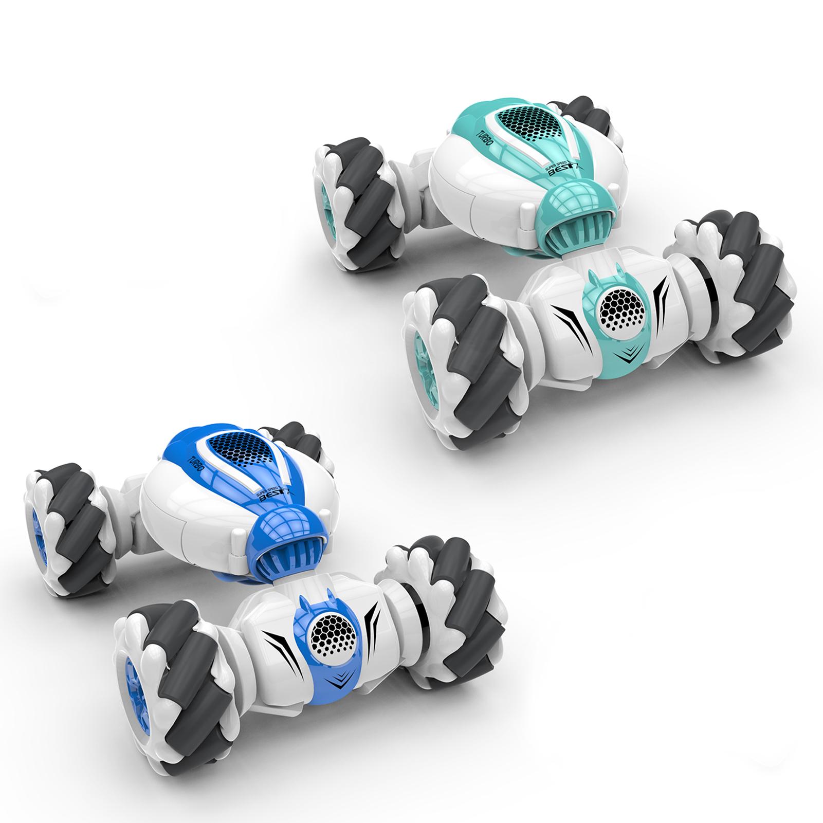   Joom S-012 RC Stunt Car Дистанционное управление Часы Датчик жестов Деформируемые электрические игрушечные машинки All Terrain синий