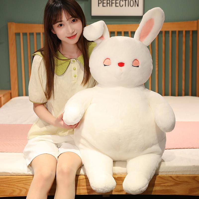 Длинные уши кролика Peluche, игрушки, милый успокаивающий кролик, плюшевая подушка, подушка для сна, кавайный подарок для девочек 45cm розовый