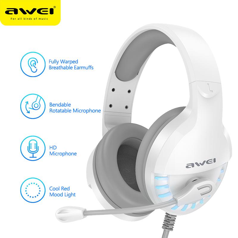 Игровые наушники накладки AWEI ES-770i с микрофоном чёрный
